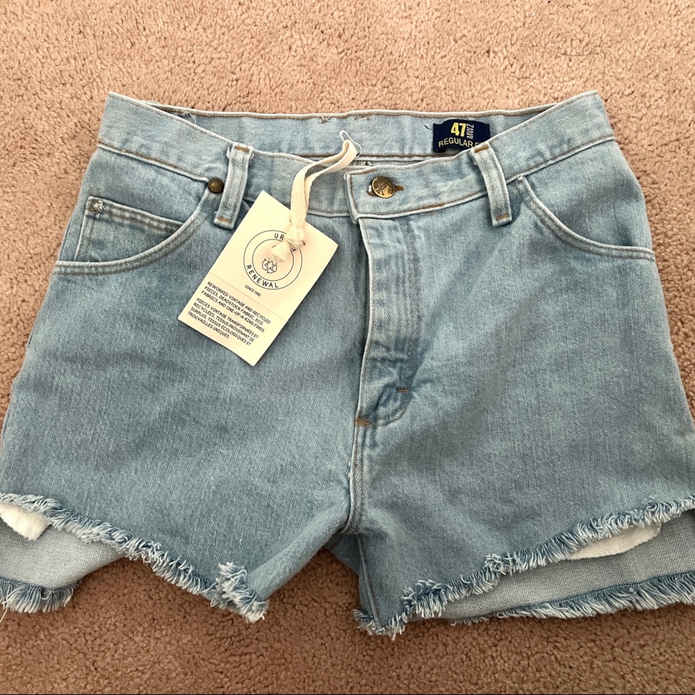 Urban Renewal Recycled Hi-Lo Wrangler Denim Shorts
